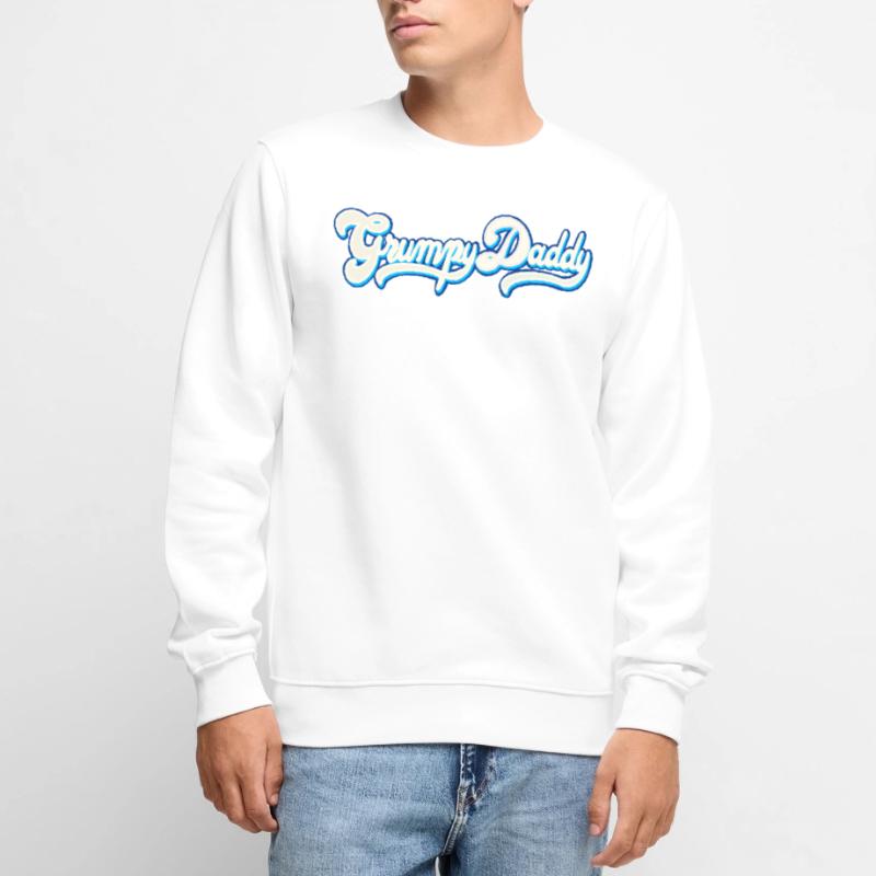 Grumpy Daddy Script - Color "Whipped Cream" Men's Premium Organic Jumper
