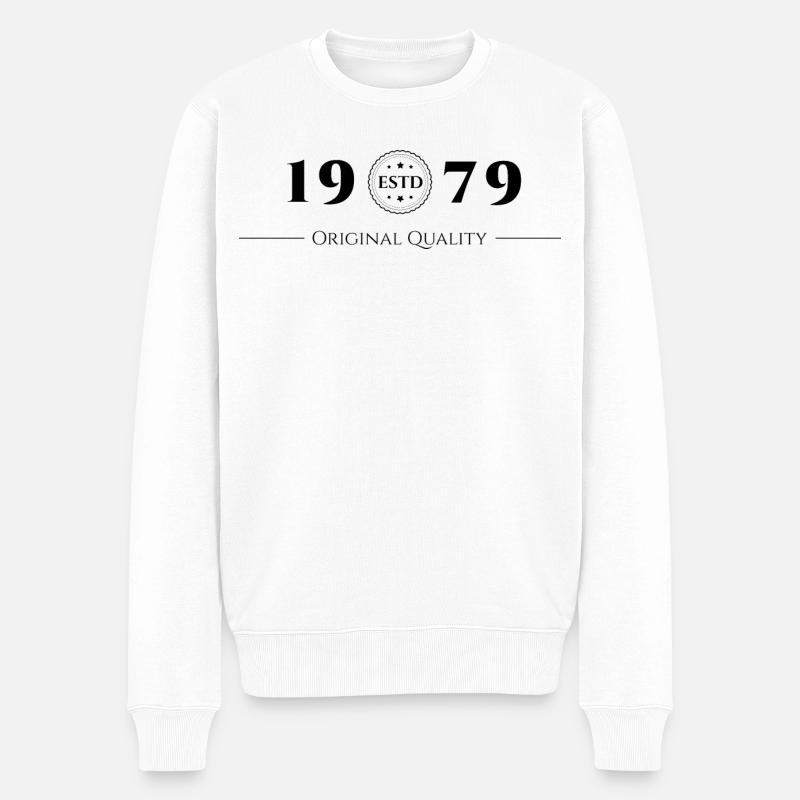 1979 Original Quality Siegel - Männer Premium Bio Pullover - Weiß