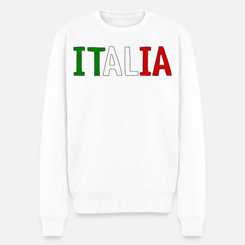 Italia - Männer Premium Bio Pullover - Weiß