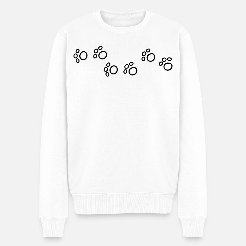 Cartoon Katzen Pfoten - Männer Premium Bio Pullover - Weiß