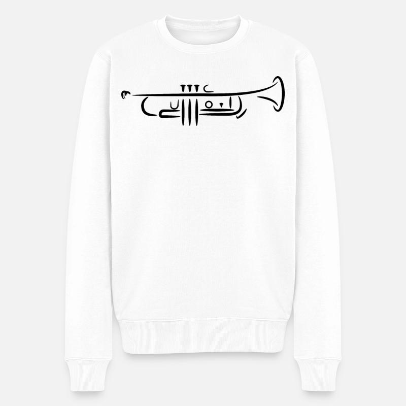 Dessin de trompette - Pull Premium bio Homme - blanc