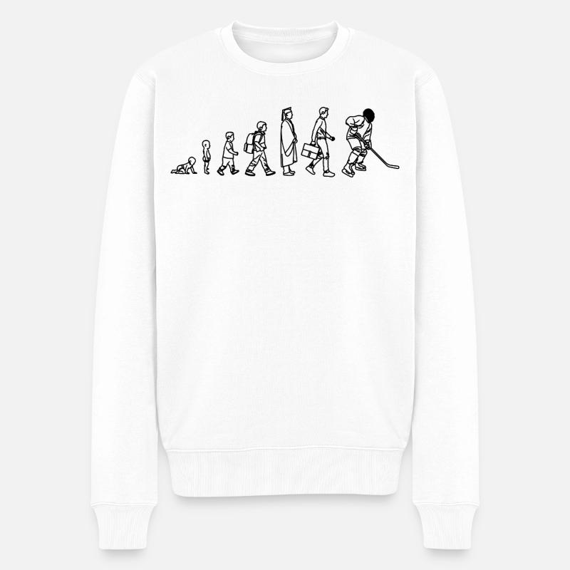 Joueurs de hockey sur glace Evolution - Pull Premium bio Homme - blanc