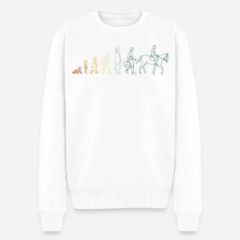 Évolution équestre - Pull Premium bio Homme - blanc