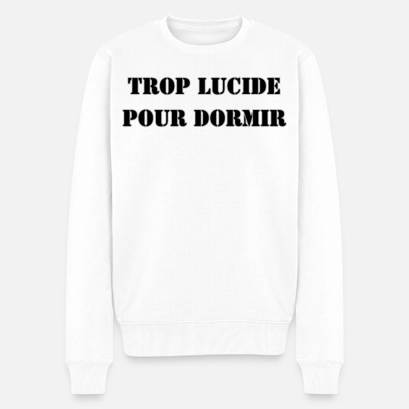 ZU KLAR ZUM SCHLAFEN - Männer Premium Bio Pullover - Weiß