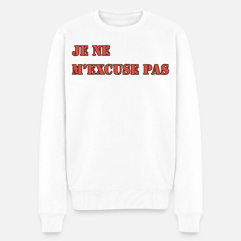 JE NE M’EXCUSE PAS - Pull Premium bio Homme - blanc