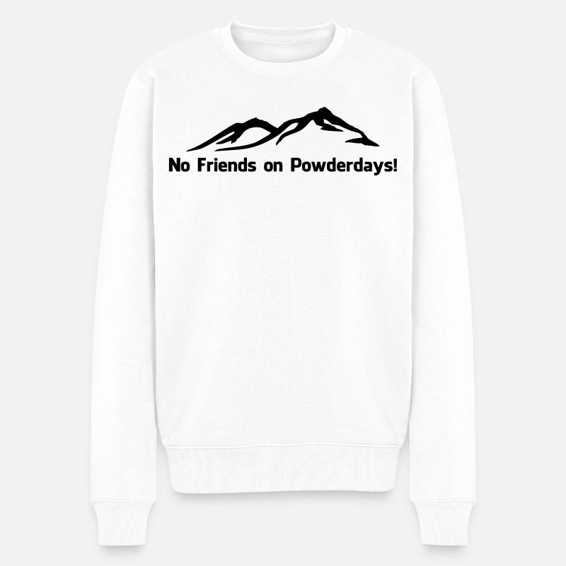 No friends on Powderdays - Männer Premium Bio Pullover - Weiß