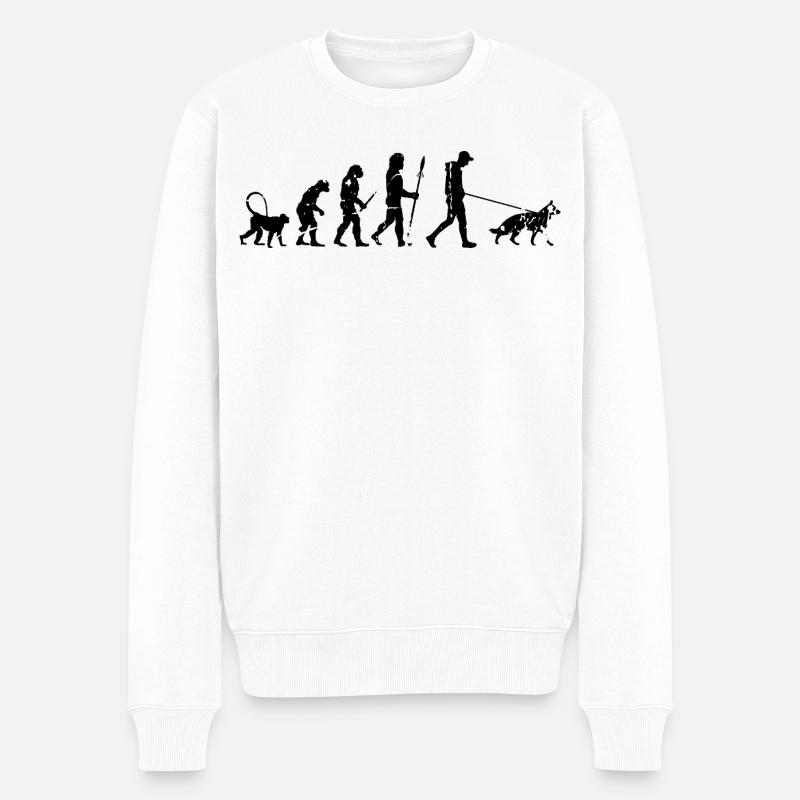 German Shepherd Evolution - Men's Premium Organic Jumper - white