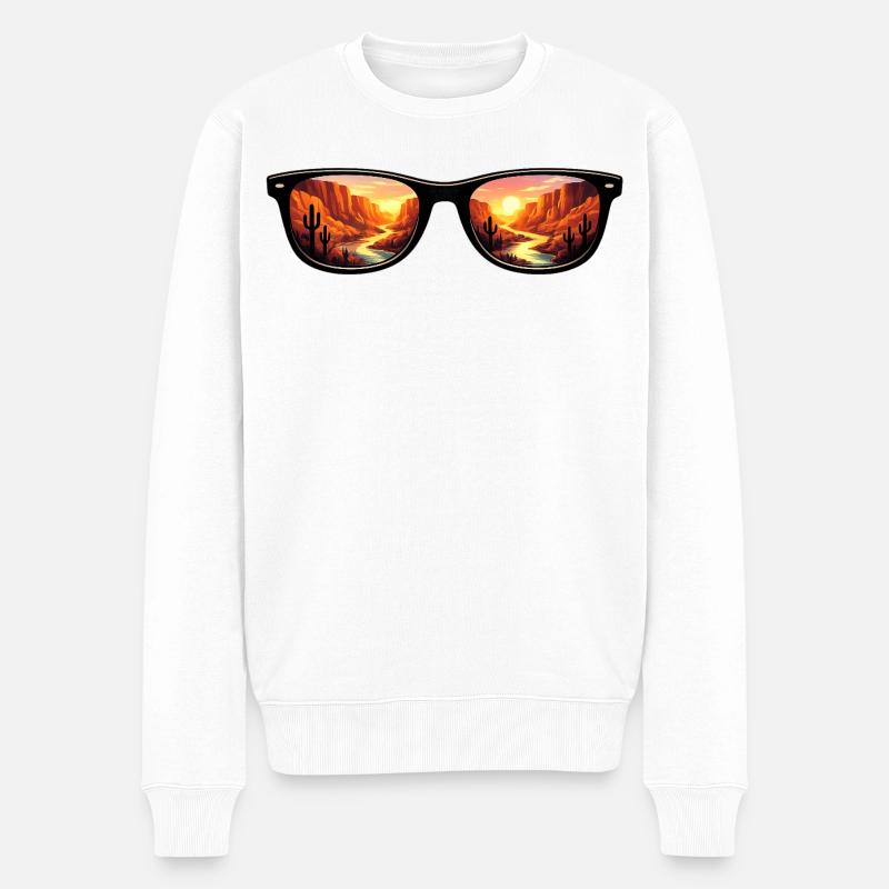Desert Canyon Sunset Sunglasses - Männer Premium Bio Pullover - Weiß