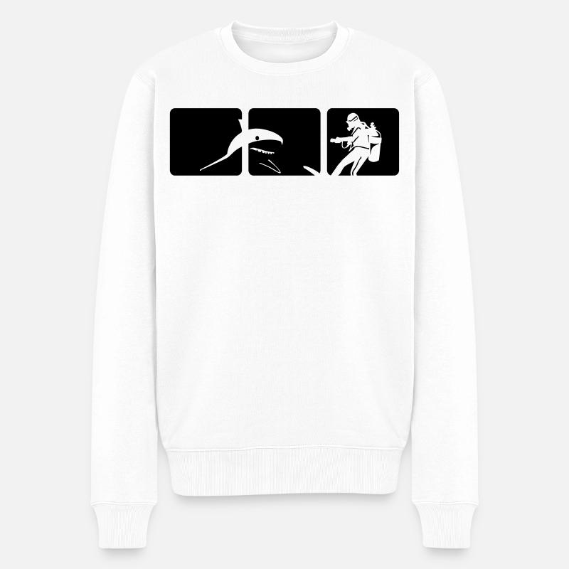 Plongée avec les requins - Pull Premium bio Homme - blanc