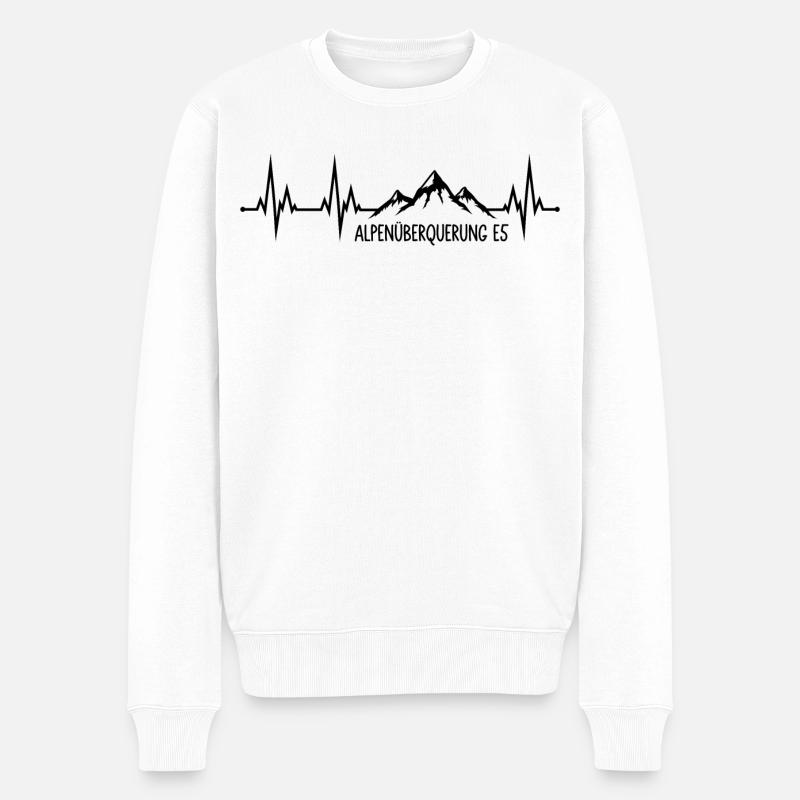 Alpenüberquerung E5 - Männer Premium Bio Pullover - Weiß