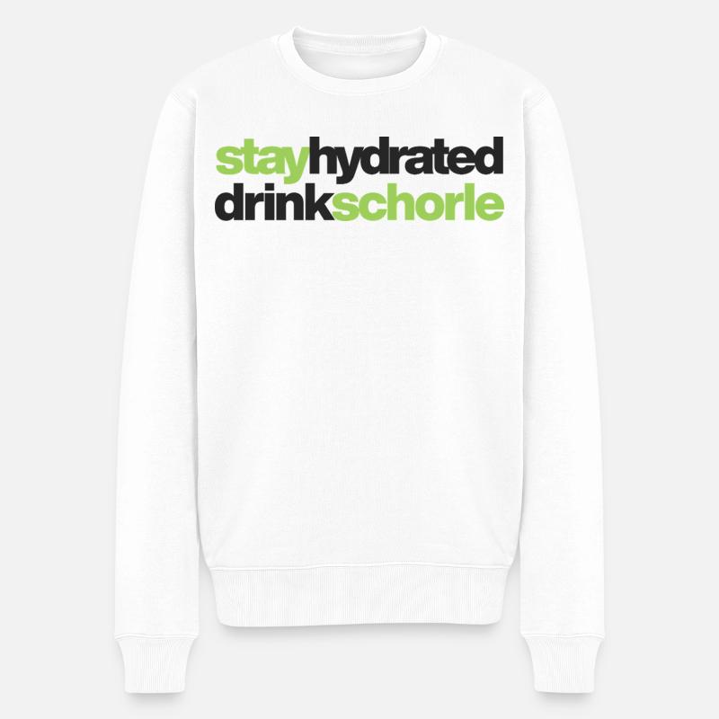 stay hydrated - drink schorle - Männer Premium Bio Pullover - Weiß