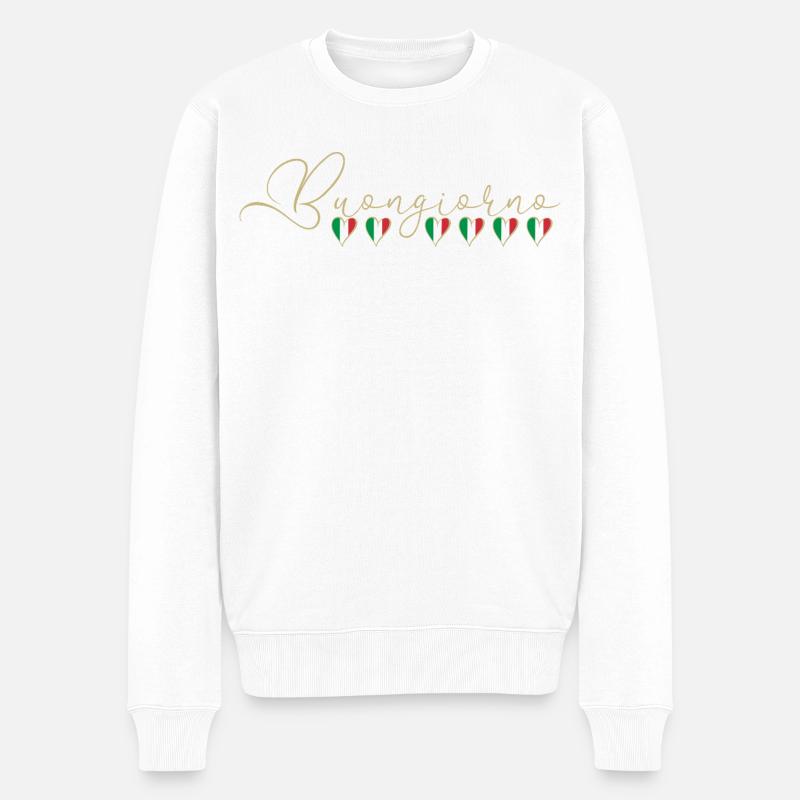 Italien mit Herz  - Männer Premium Bio Pullover - Weiß