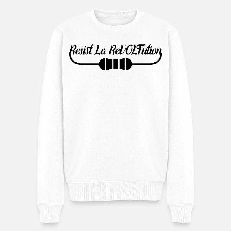 Elektrikerwitz - Männer Premium Bio Pullover - Weiß