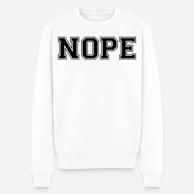 NOPE - Männer Premium Bio Pullover - Weiß