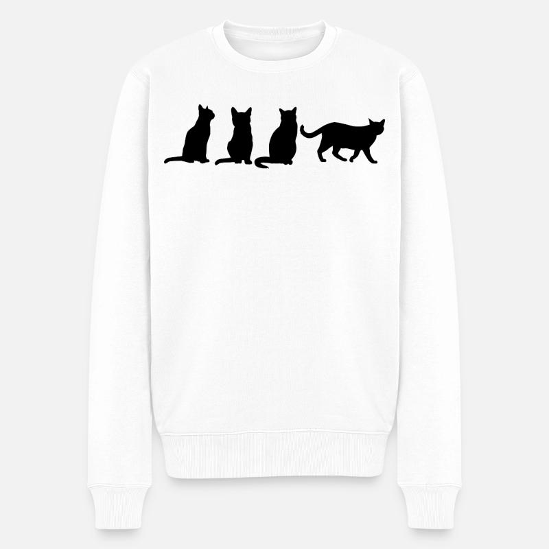 Katzen - Männer Premium Bio Pullover - Weiß