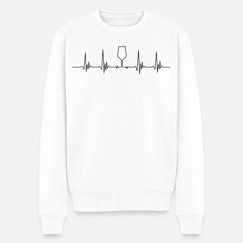 Heartbeat Nosing - Männer Premium Bio Pullover - Weiß