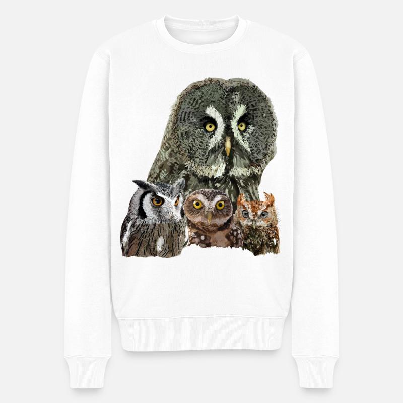 Hiboux - Pull Premium bio Homme - blanc