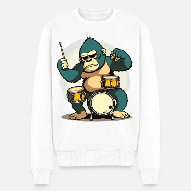 Tambour Gorille - Pull Premium bio Homme - blanc