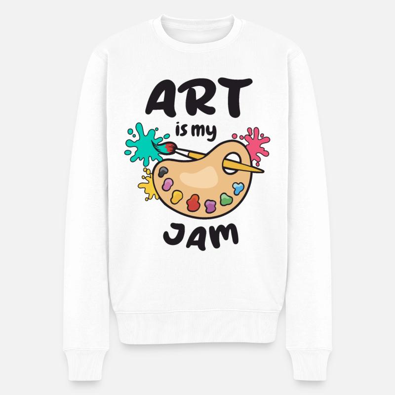 Kunst ist mein Ding - Männer Premium Bio Pullover - Weiß