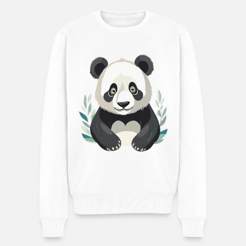 Panda triste - Pull Premium bio Homme - blanc