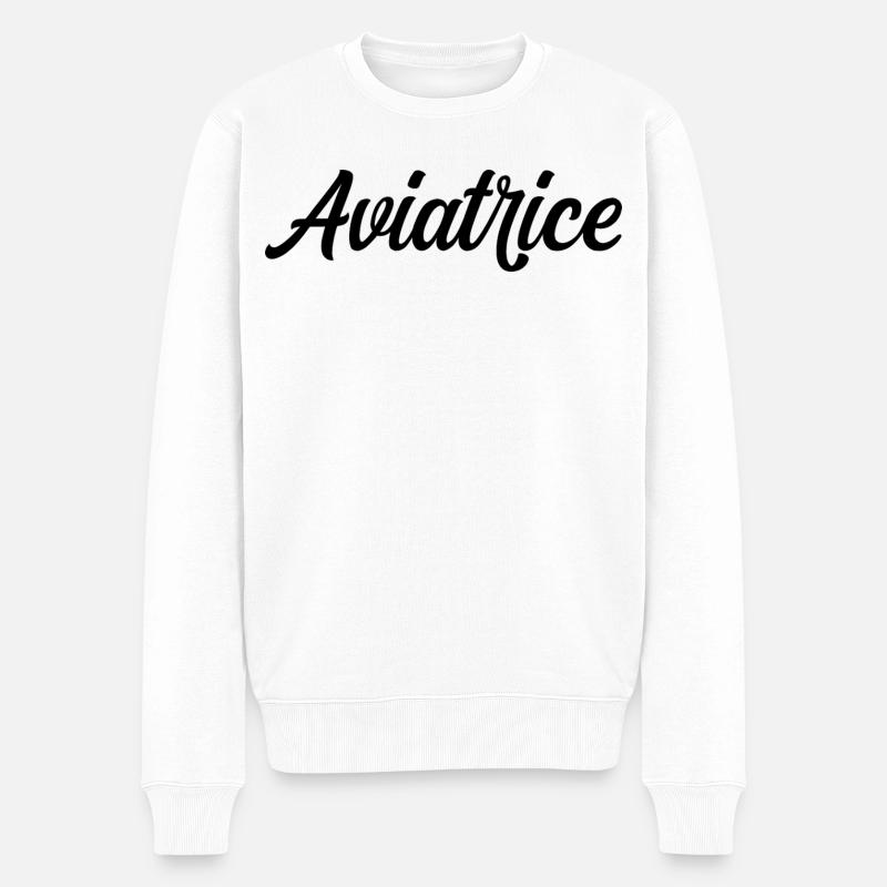 Fliegerpilot Flugzeugflug - Männer Premium Bio Pullover - Weiß