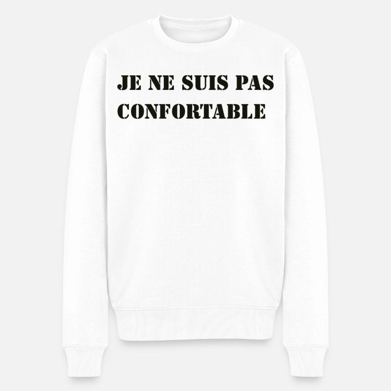 ICH FÜHLE MICH NICHT WOHL. - Männer Premium Bio Pullover - Weiß