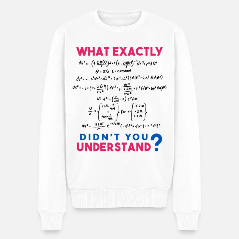 Blague de formule de physique et de mathématiques - Pull Premium bio Homme - blanc