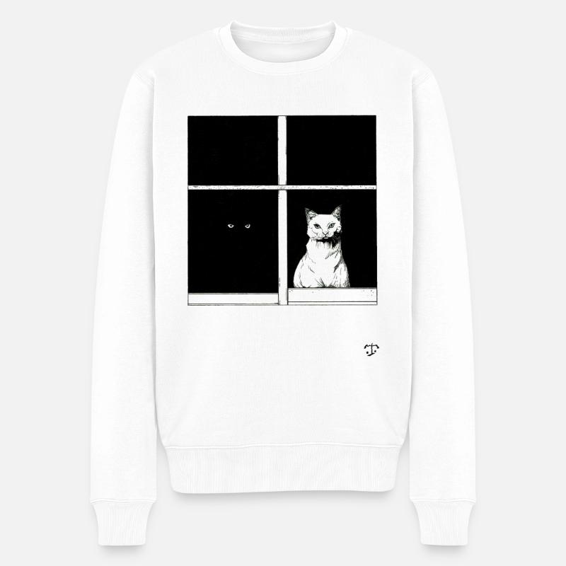 Black Cat, White Cat - Pull Premium bio Homme - blanc