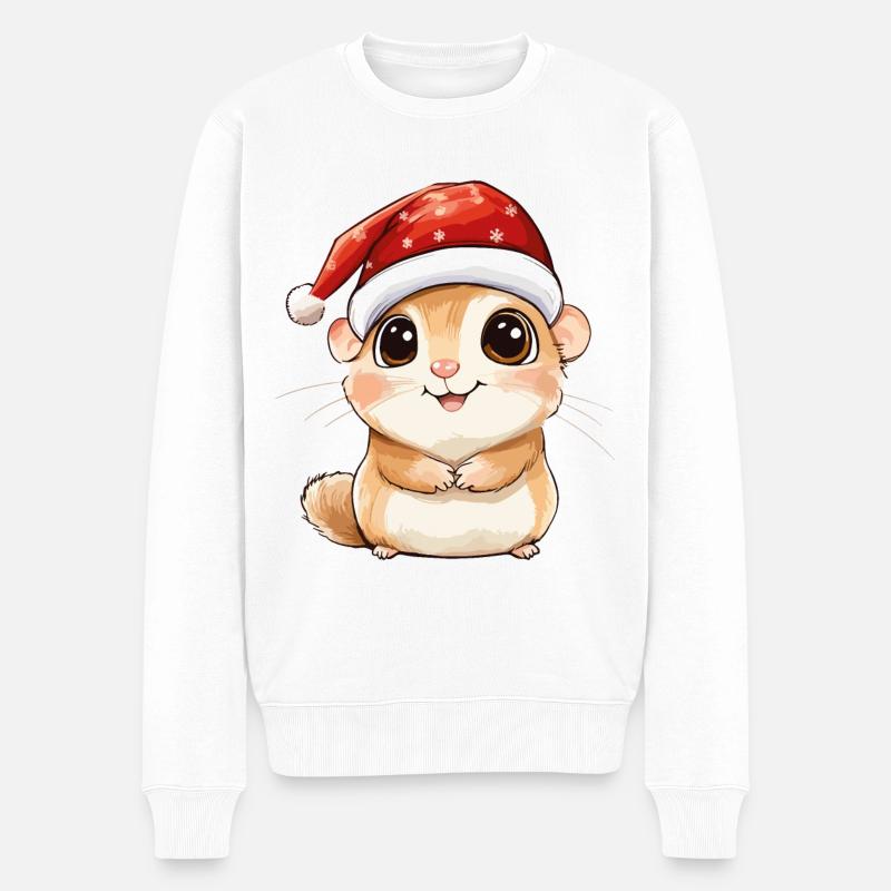Hamster Noël mignon Noël mignon - Pull Premium bio Homme - blanc