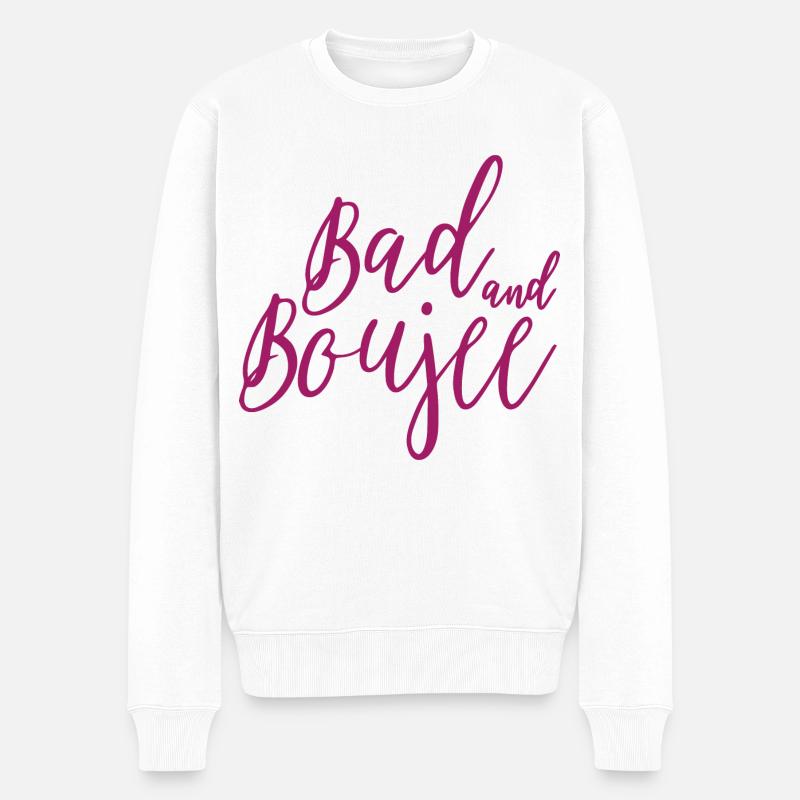 Graphique Bad And Boujee - Pull Premium bio Homme - blanc