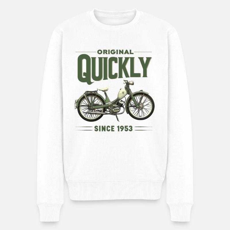 NSU Quickly Mofa Kult - Männer Premium Bio Pullover - Weiß
