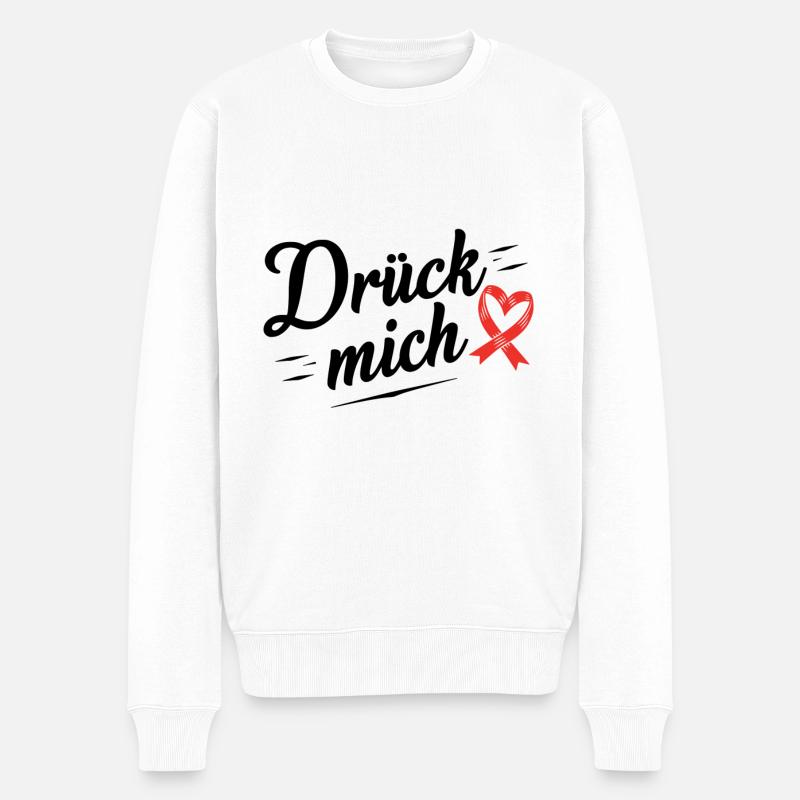 Drück Mich! - Männer Premium Bio Pullover - Weiß