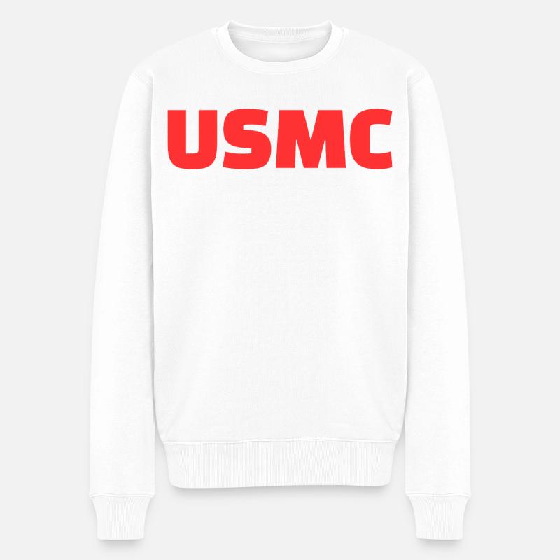 Bitte Design hochladen - Männer Premium Bio Pullover - Weiß