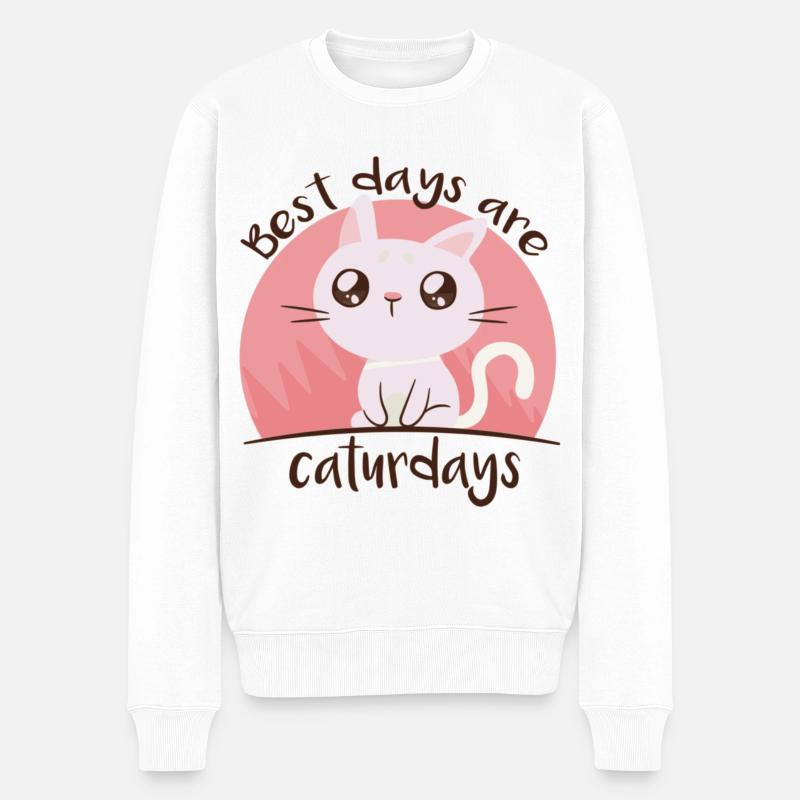 Caturdays - Pull Premium bio Homme - blanc
