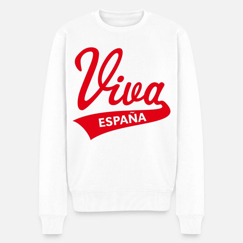 Viva España (Spanien) - Männer Premium Bio Pullover - Weiß