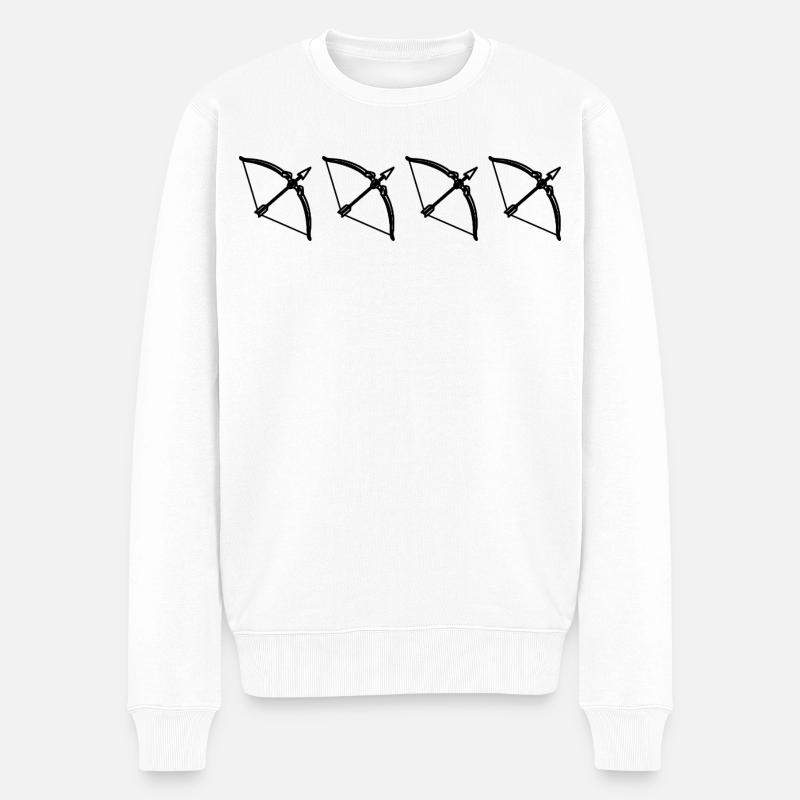 Pfeil und Bogen - Männer Premium Bio Pullover - Weiß