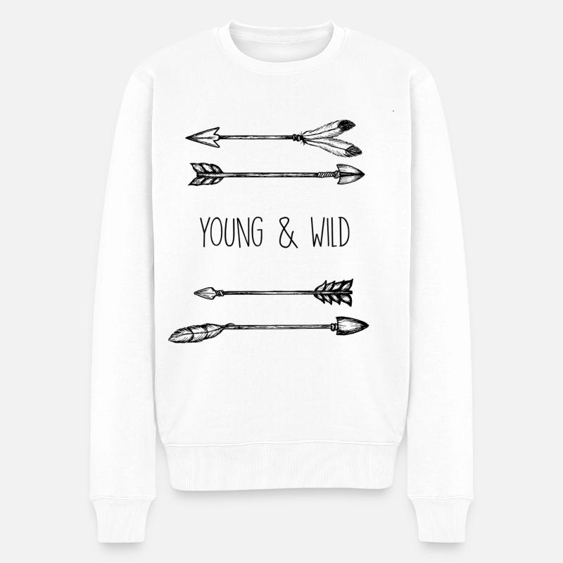 Flèches jeunes et sauvages - Pull Premium bio Homme - blanc