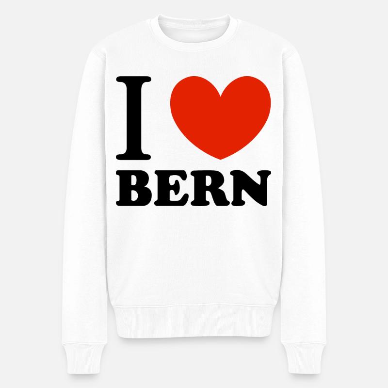 Ich liebe Bern - Männer Premium Bio Pullover - Weiß