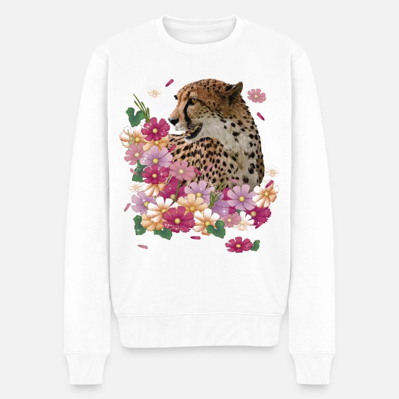 Gepard - Männer Premium Bio Pullover - Weiß