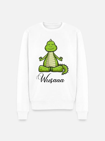 Auszeit Durchatmen Wusaaa Drache - Männer Premium Bio Pullover - Weiß