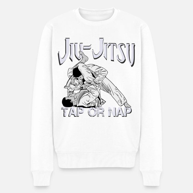 Jiu-Jitsu - Männer Premium Bio Pullover - Weiß