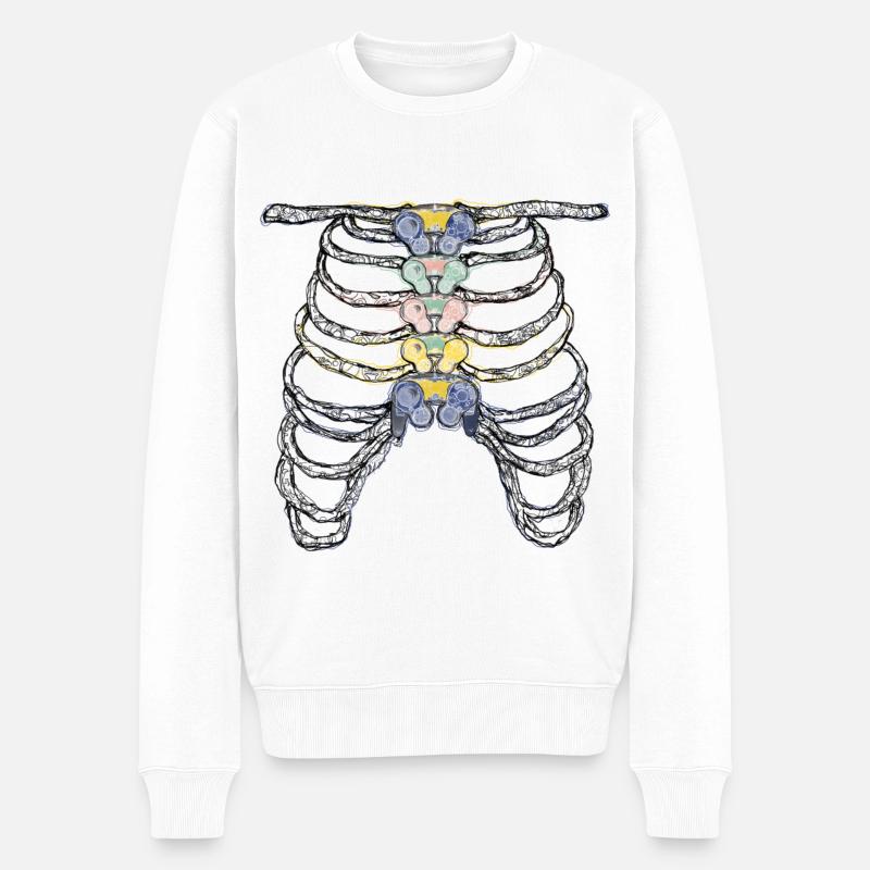 Squelette Halloween Jeux - Pull Premium bio Homme - blanc