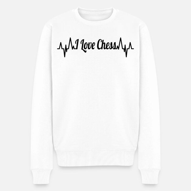 Amour du joueur d’échecs - Pull Premium bio Homme - blanc