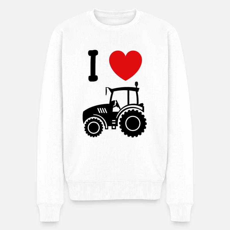 i love tractor - Männer Premium Bio Pullover - Weiß