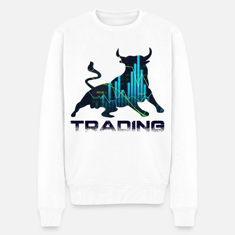 Trading - Männer Premium Bio Pullover - Weiß