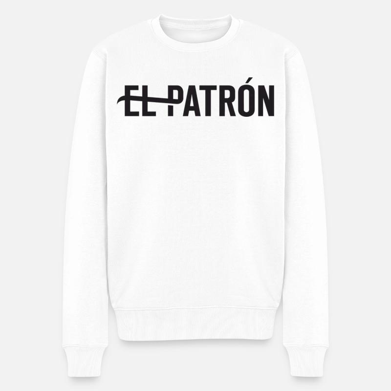 El Patrón – Latino Style Print - Männer Premium Bio Pullover - Weiß