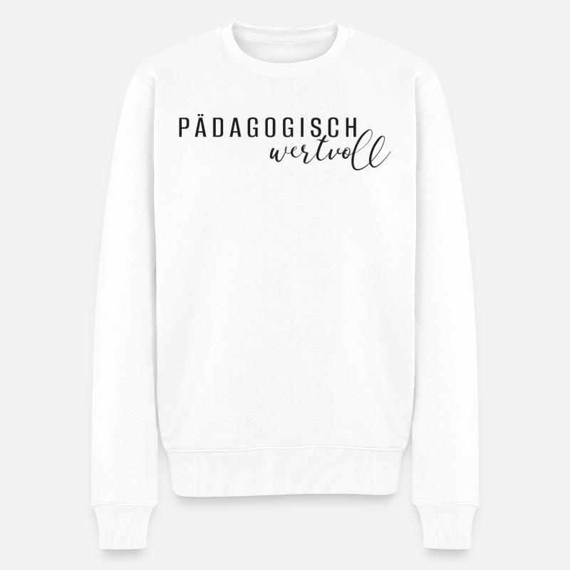 pädagogisch wertvoll - Männer Premium Bio Pullover - Weiß