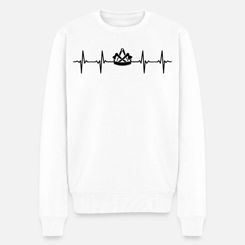 charpentier battement de cœur charpentier - Pull Premium bio Homme - blanc