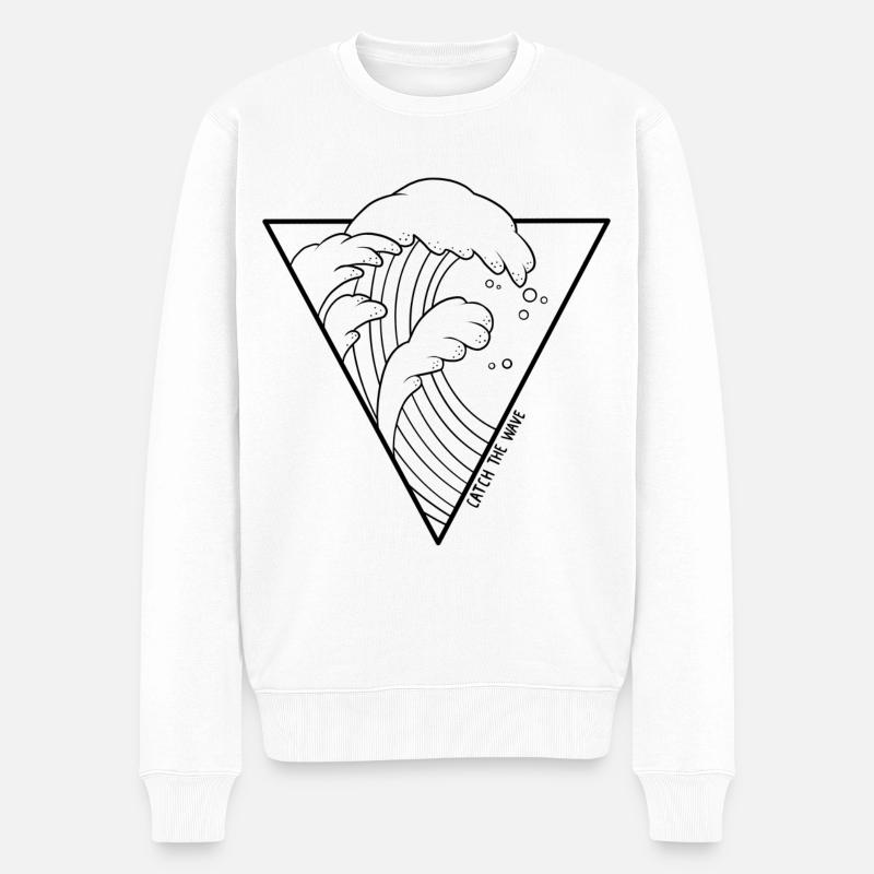 Vagues dans le triangle - Pull Premium bio Homme - blanc