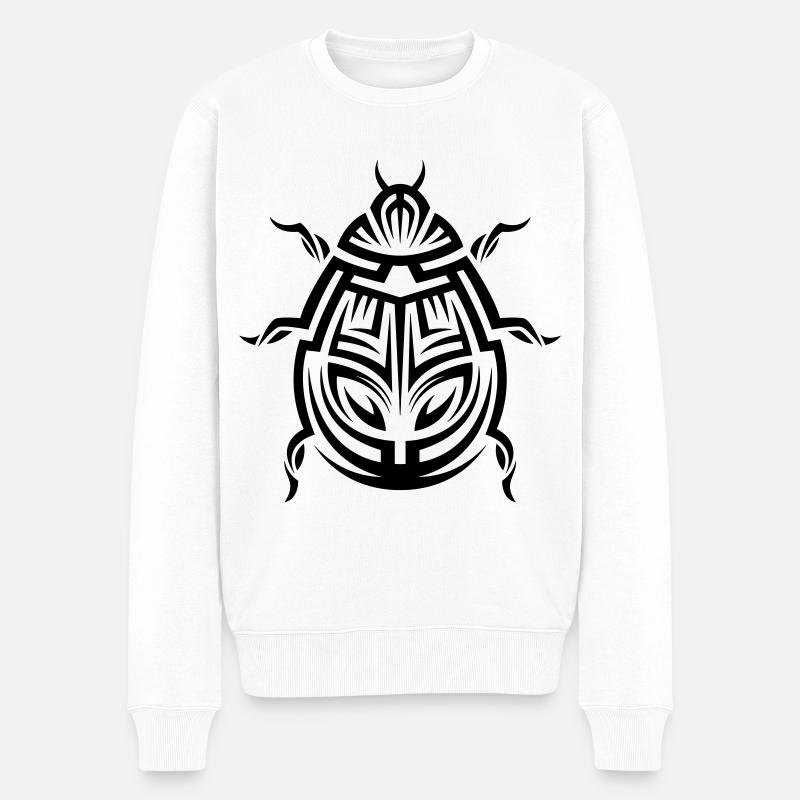 Marienkäfer Tribal Tattoo - Männer Premium Bio Pullover - Weiß